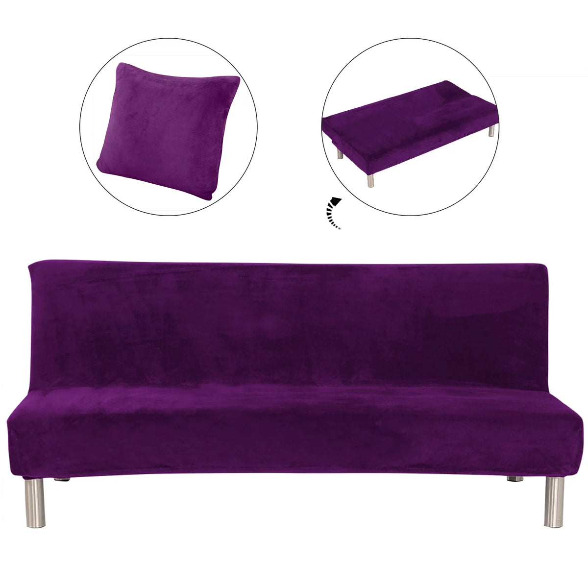 Stretch Futon Cover Armless Sofa Bed Cover M866