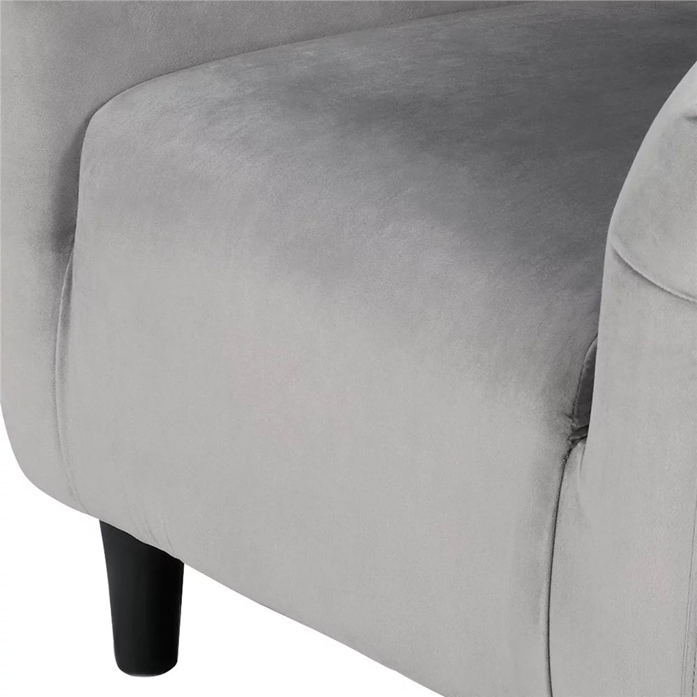 Gray Club Chair and Ottoman Set I55896