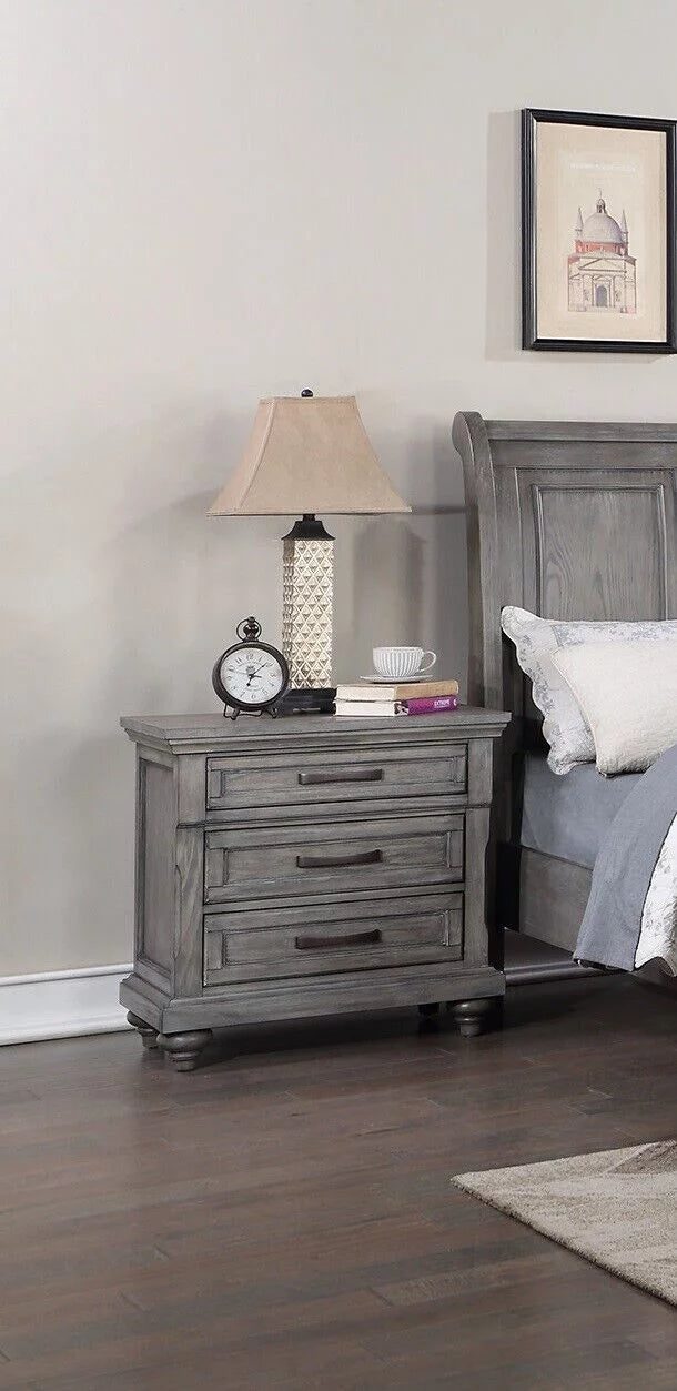 Grey 4pc King Size Bedroom Furniture Set S256629