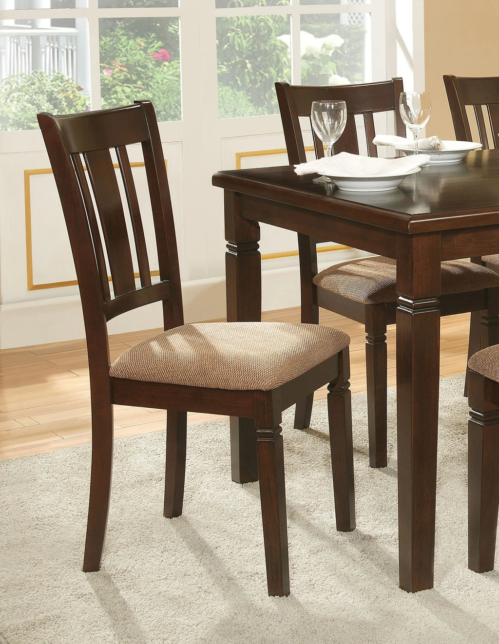 6pc Dining Furniture Set with Bench and 4 Side Chairs Y262