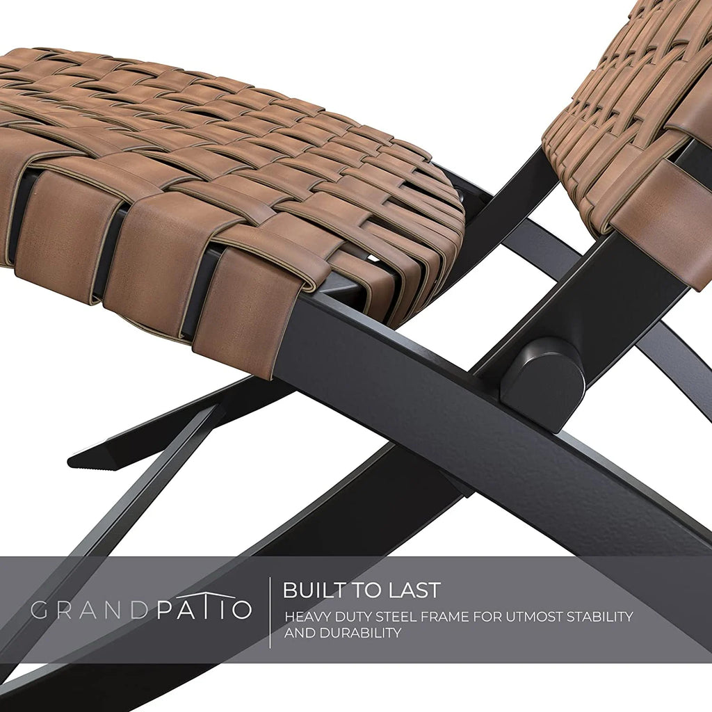 3 Piece Folding Wicker Patio Set with Table and Chairs E8975