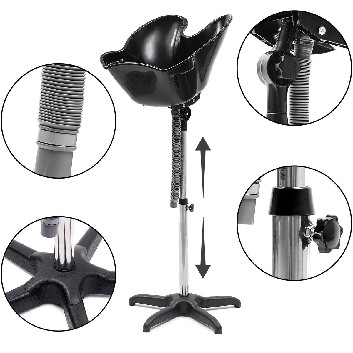 Portable Height Adjustable Shampoo Bowl D712