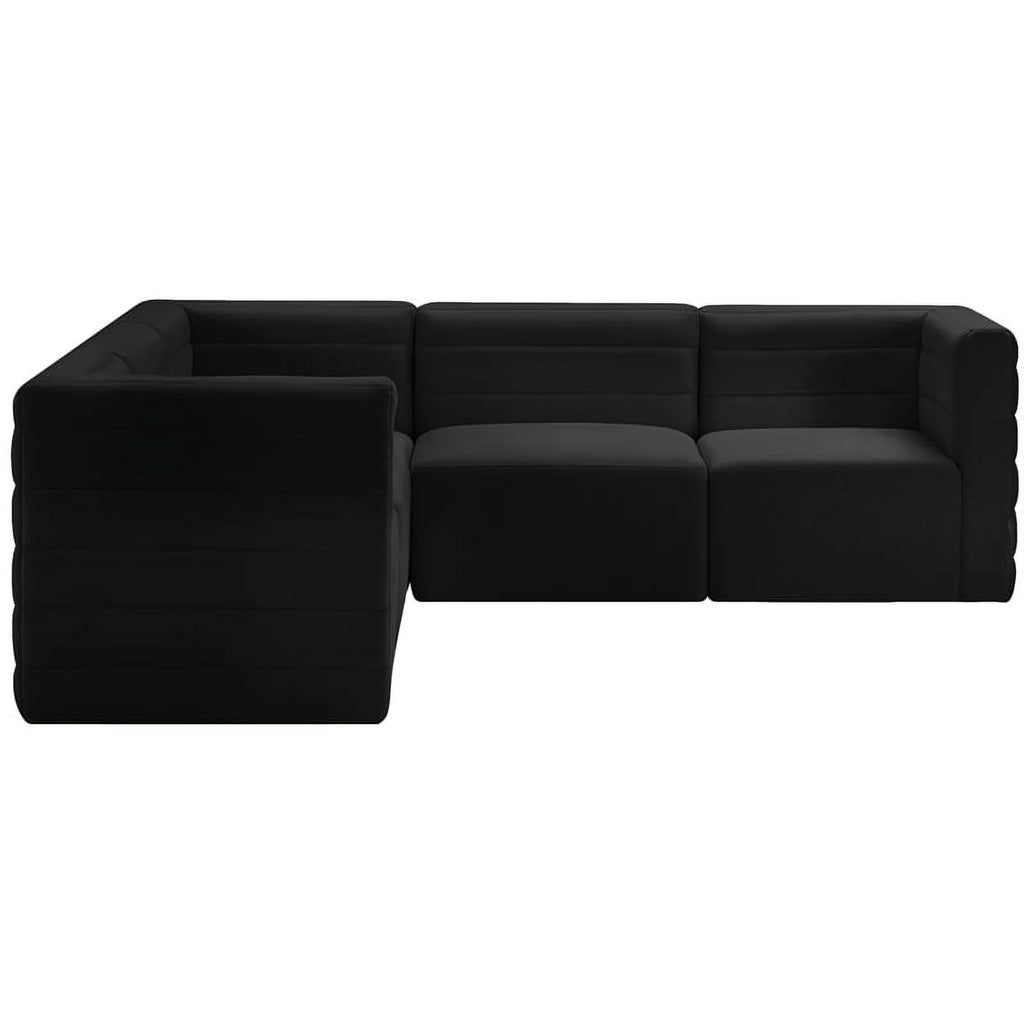 Black Velvet Modular Sectional F878