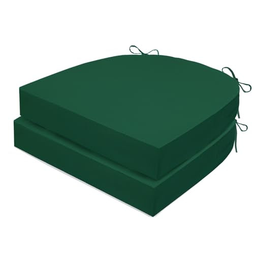 Waterproof Memory Foam Outdoor Chair Cushions Set of 2, 18x18x3 Inch, Blue Z746461