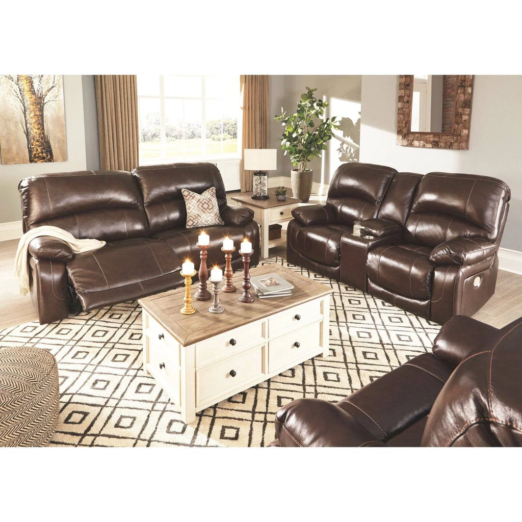 Gray Leather Power Reclining Sofa V17151