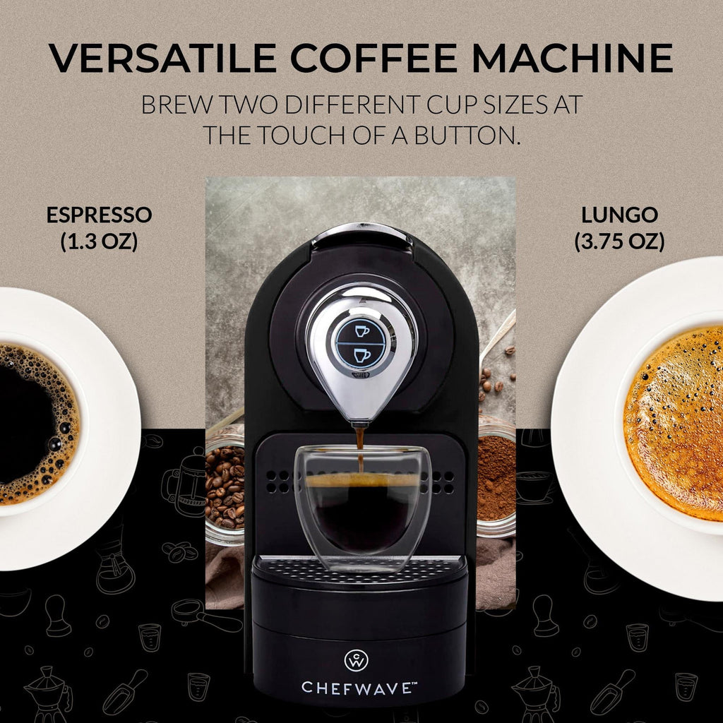 Black Mini Espresso Machine with Coffee Capsules and Holder H286221