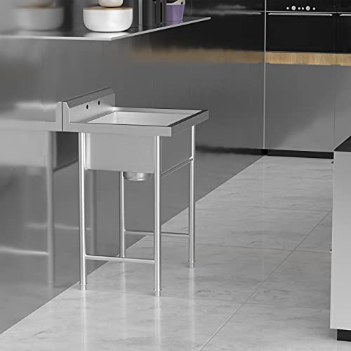 28" Stainless Steel Utility Sink with Backsplash V961