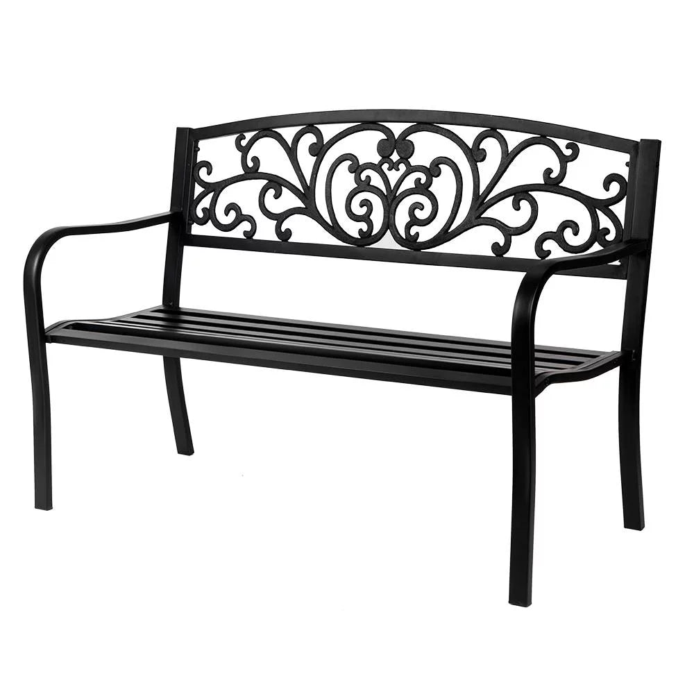 Black Iron Outdoor Bench C106