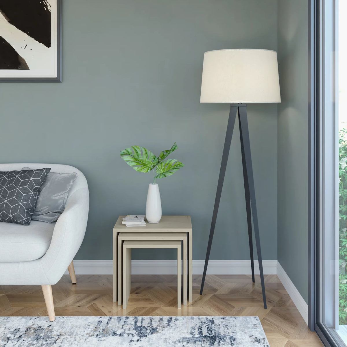 Oak Modern Nesting Table Set P577