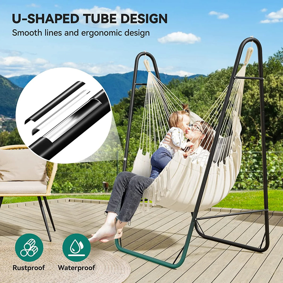 Hammock Chair with Stand Heavy Duty 330Lbs E9511