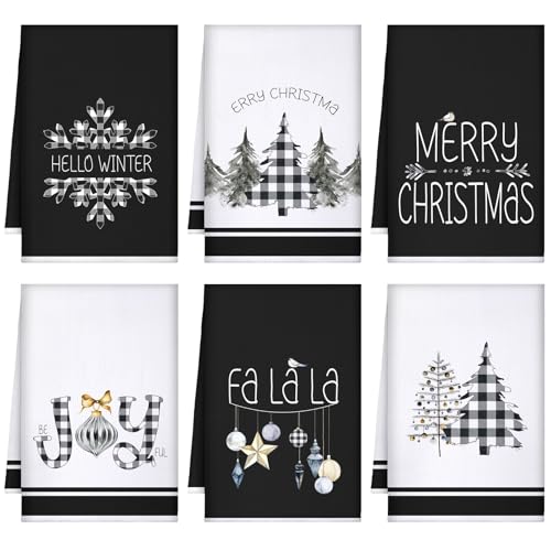 6 Pcs Christmas Kitchen Towels 16x24 Inch C4470