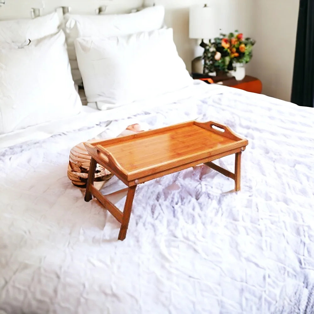 Portable Folding Bamboo Bed Table Brown 20 x 12 x 2.5 I225316