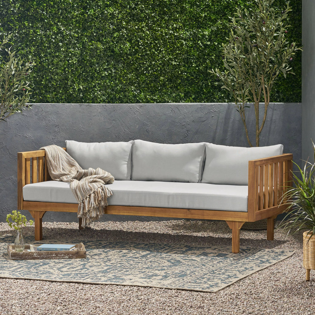 3-Seater Acacia Wood Outdoor Daybed X8394