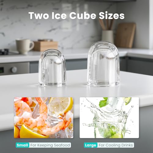 Nugget Ice Maker Machine, 26lbs in 24Hrs, Auto-Cleaning Portable with Basket and Scoop, White N60822