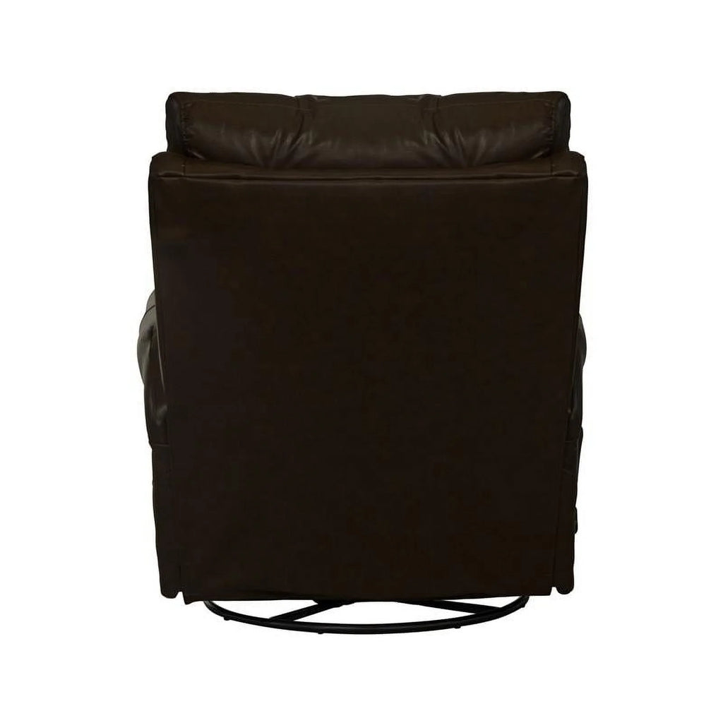 Chocolate Brown Leather Swivel Glider Recliner O582