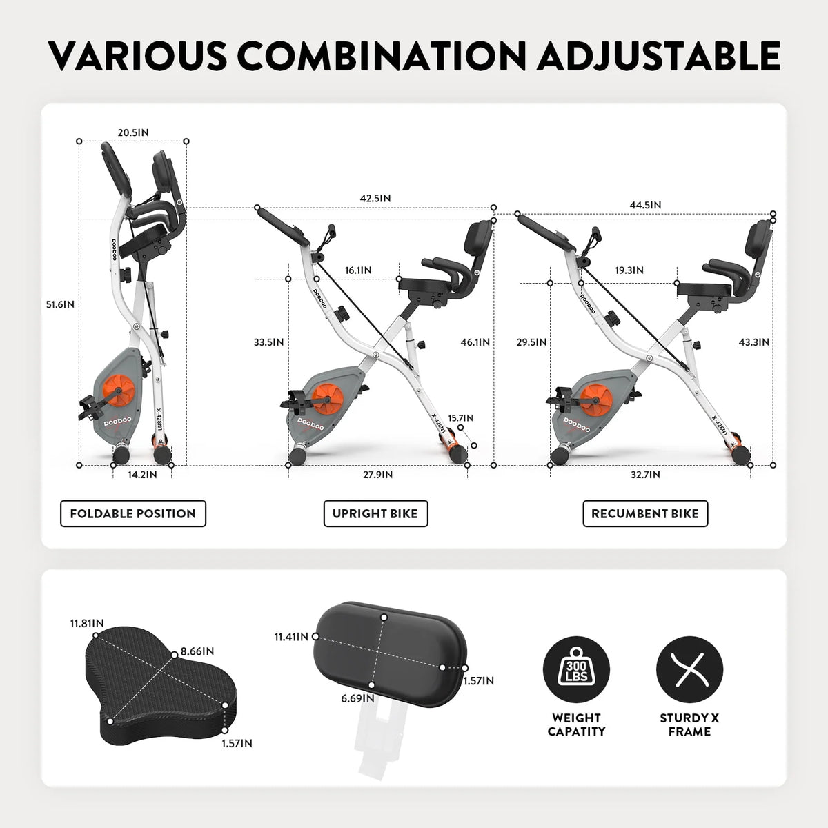Folding Exercise Bike with 8 Level Adjustable Magnetic Resistance O755