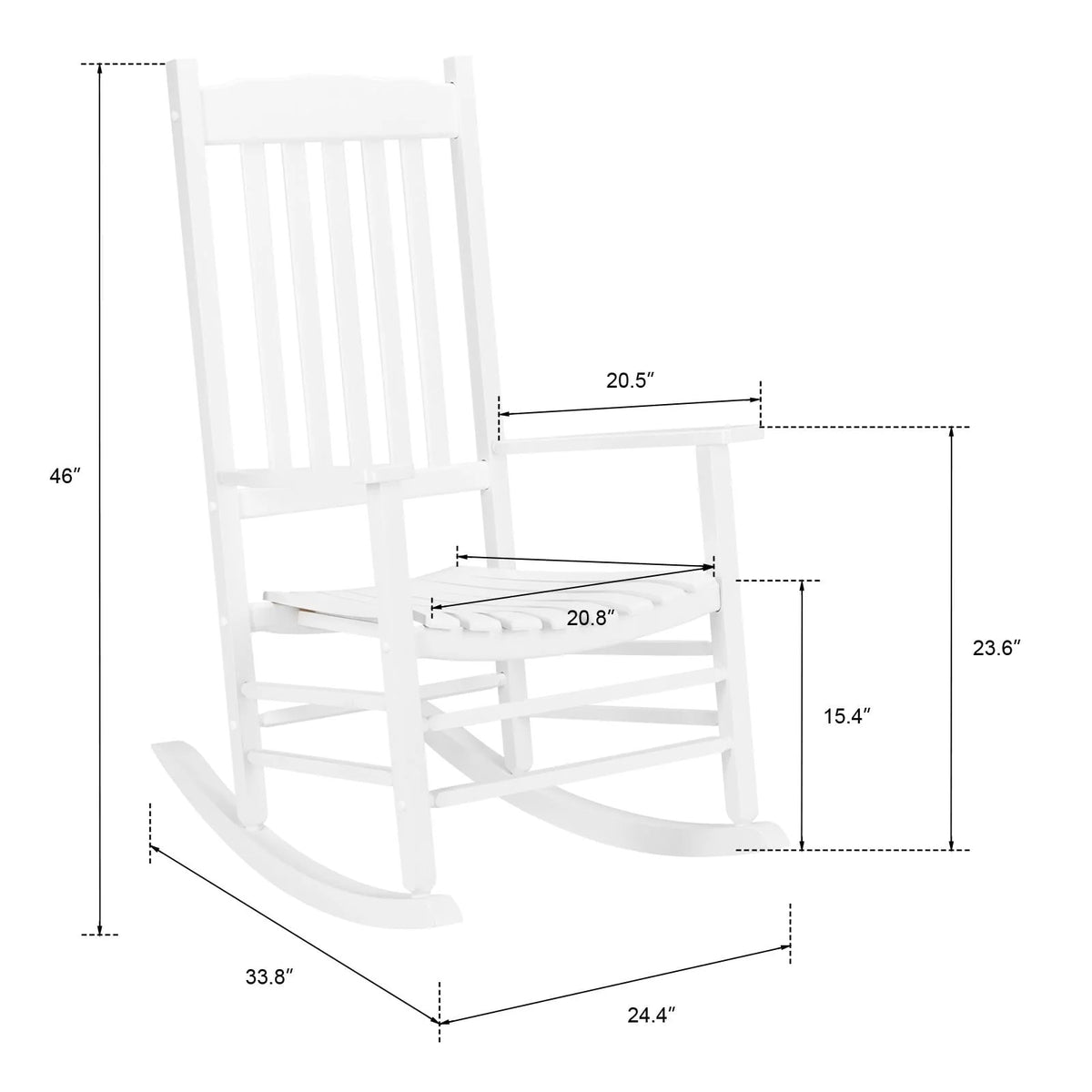 White Wood Rocking Chair E577