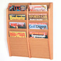 Light Oak 8 Pocket Magazine Wall Rack O241627