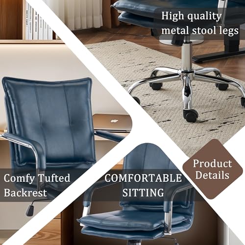 Brown Leather Ergonomic Office Chair with Arms G574980