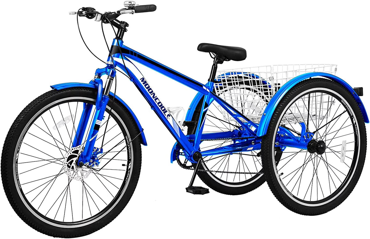 24 inch 7-Speed 3 Wheeled Mountain Tricycle with Cargo Basket F280810