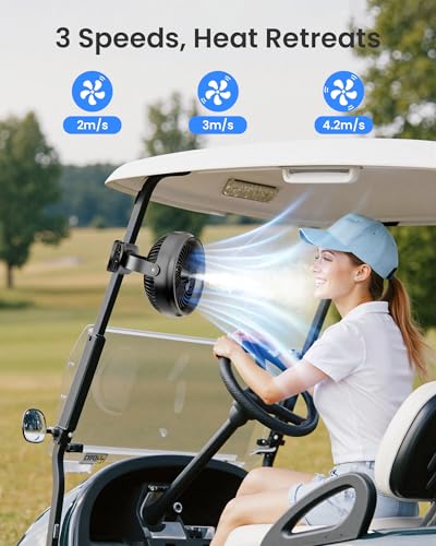 10000mAh Portable Clip on Fan with LED Lantern and Hook S572350