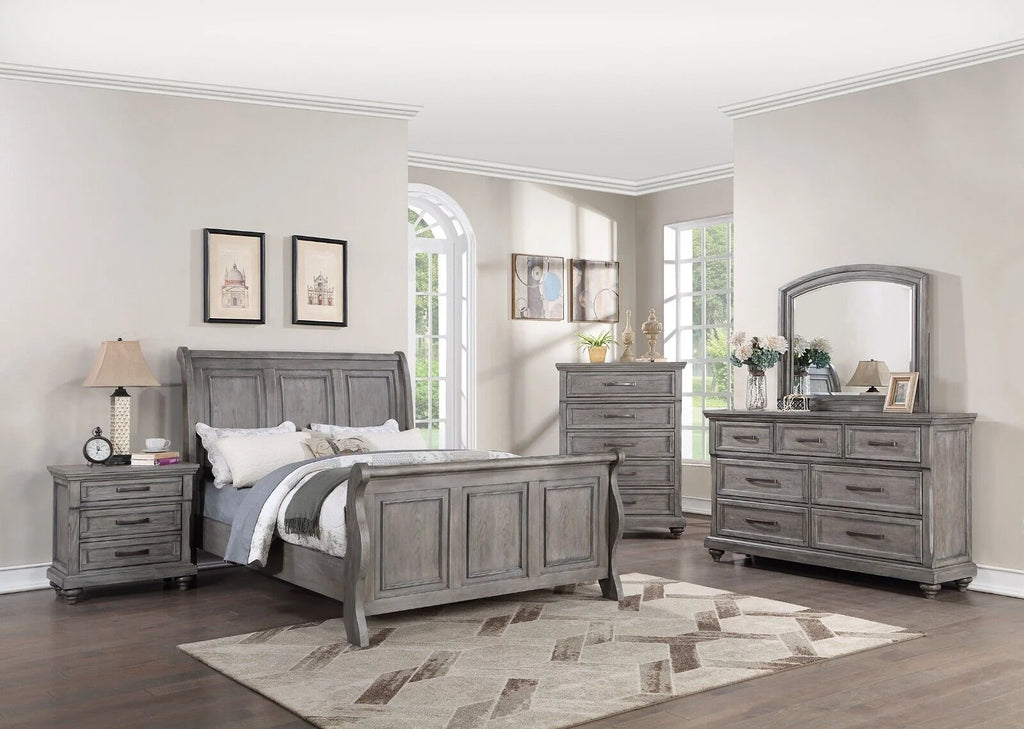 Grey 4pc King Size Bedroom Furniture Set S256629