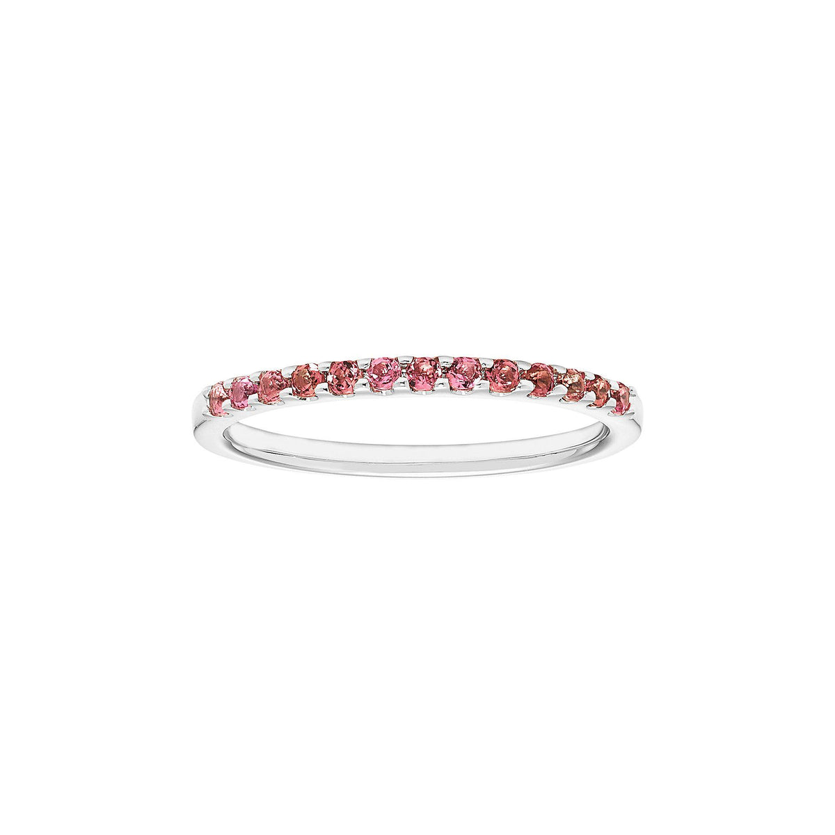 14k White Gold Pink Tourmaline Stackable Ring J788772