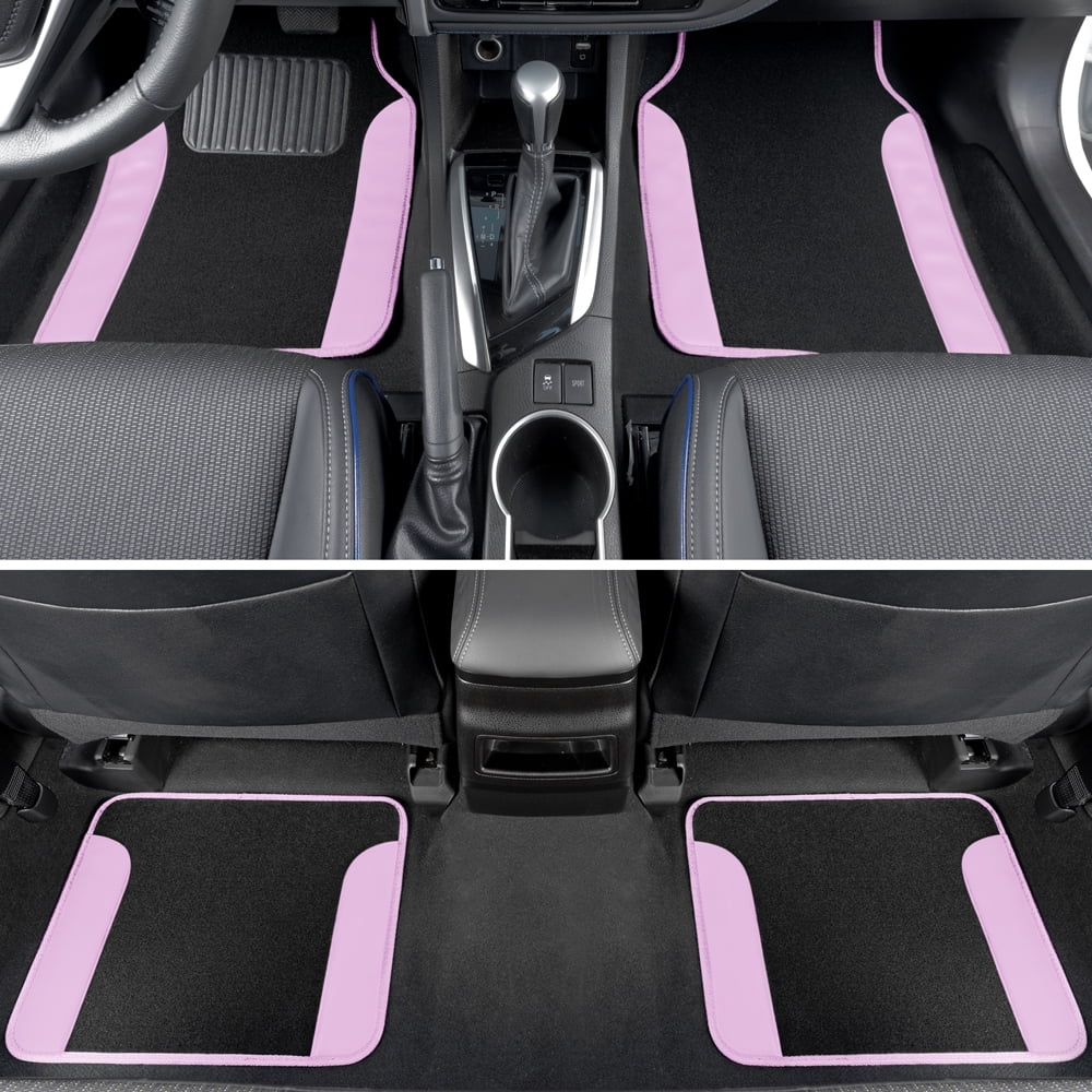 Car Accessory Gift Set with Floor Mats & Steering Wheel Cover I227