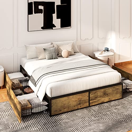 Industrial Storage Bed with Drawers Full Size T611064
