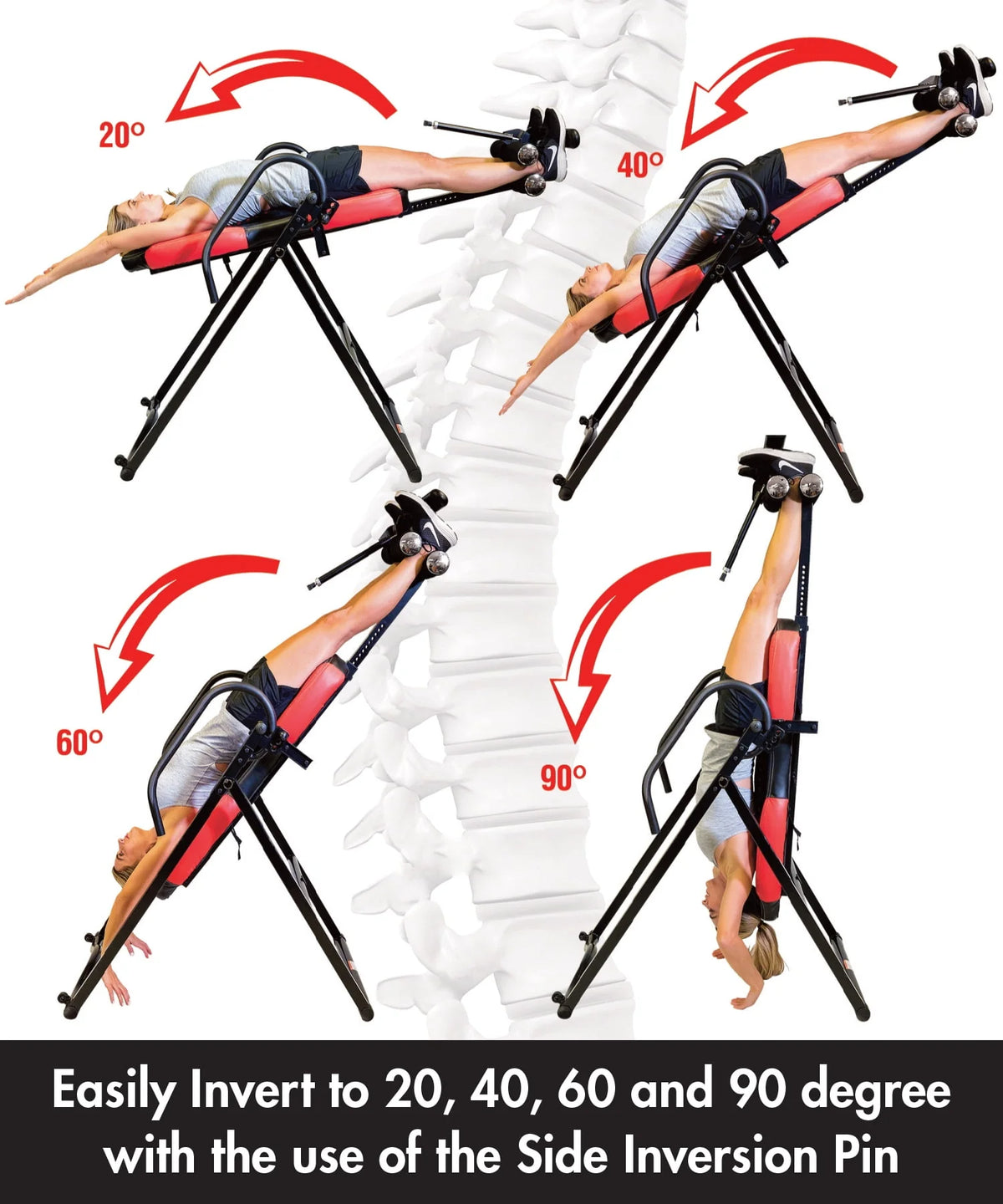 Blue Heat and Vibration Massage Inversion Table Y225