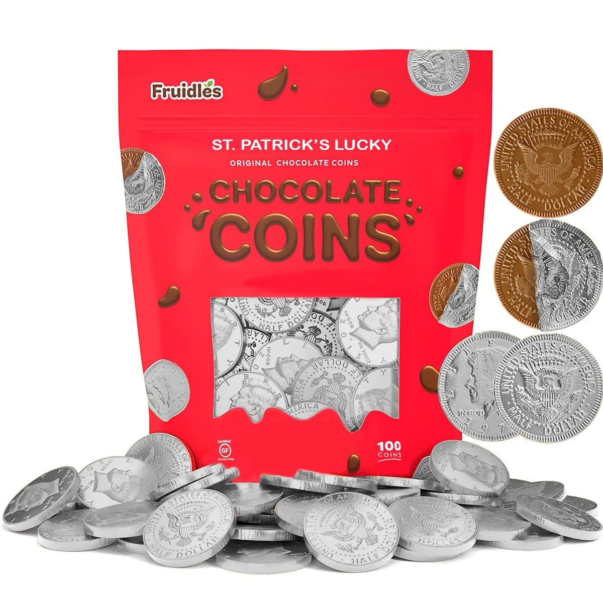 Dark Chocolate Silver Coins 100-Pack P173