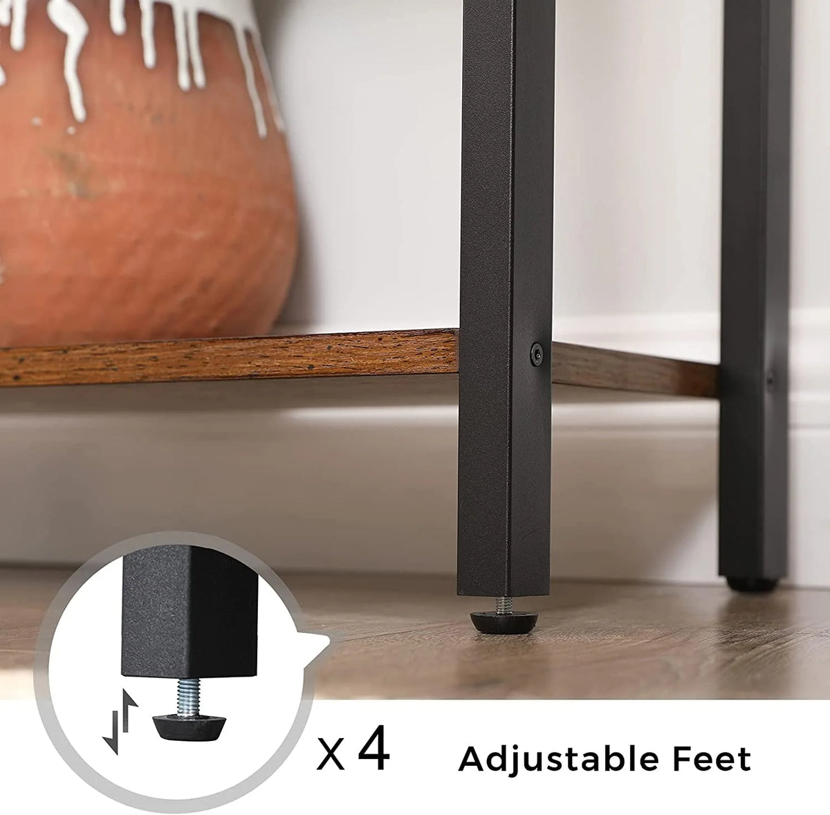 5 Shelf Rustic Brown and Black Bookshelf S473582