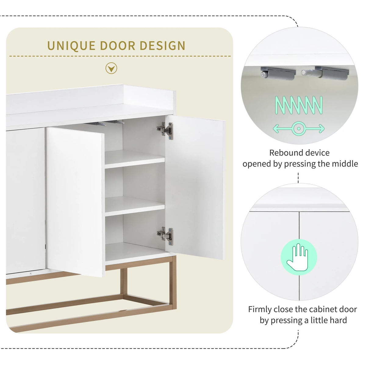 Modern White Sideboard Buffet Cabinet T952479