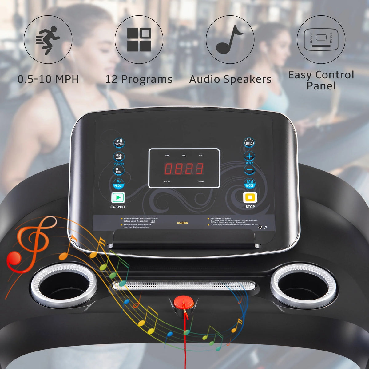 Electric Motorized Treadmill with Incline C57346