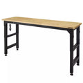 Black Adjustable Height Solid Wood Top Workbench W66632