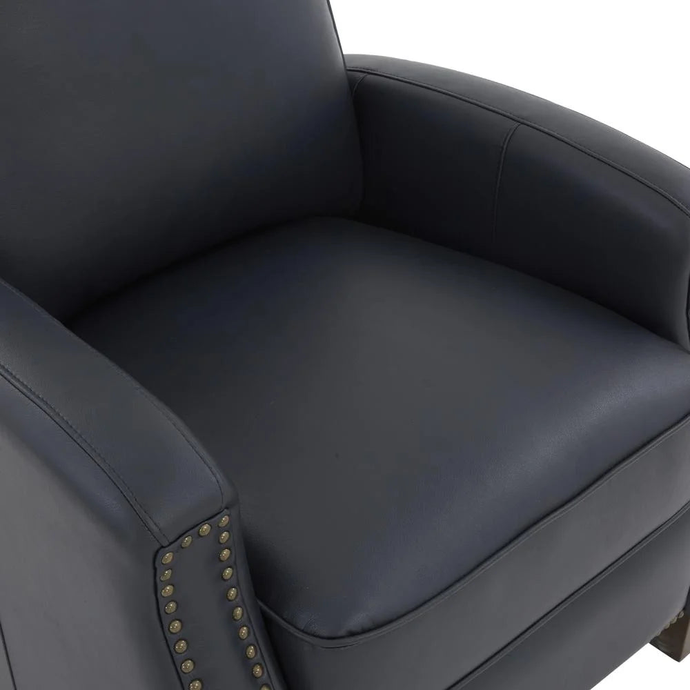 Midnight Blue Faux Leather Push Back Recliner T360172