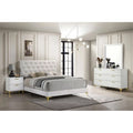 4-piece Wood California King Bedroom Set in White and Gold W772373