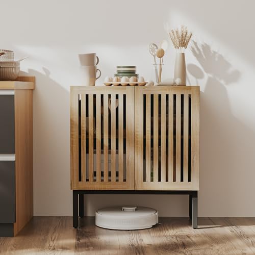 Buffet Cabinet with Storage, 2 Doors with Metal Base and Adjustable Shelf K538