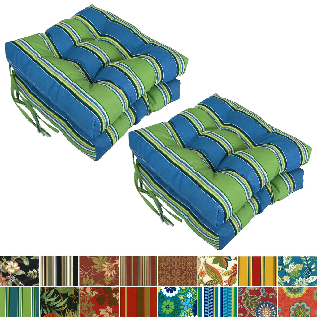 16-inch Square Tufted Indoor/Outdoor Chair Cushions Set of 4 K6790