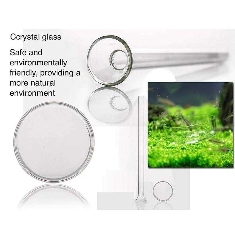 Aquarium Shrimp Feeding Tube and Dish Clear Crystal Glass F758
