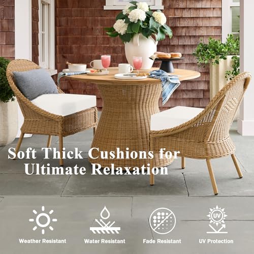 Waterproof Memory Foam Outdoor Chair Cushions Set of 2, 18x18x3 Inch, Blue Z746461