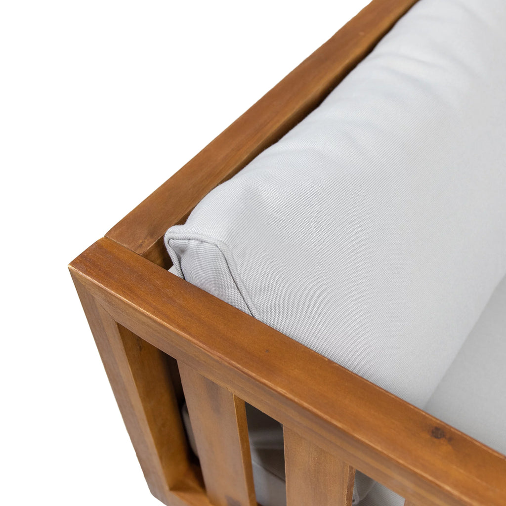 3-Seater Acacia Wood Outdoor Daybed X8394
