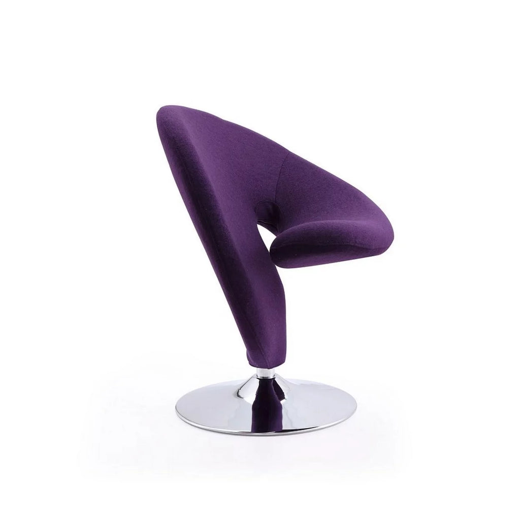 Purple Fabric Swivel Accent Chair O31324