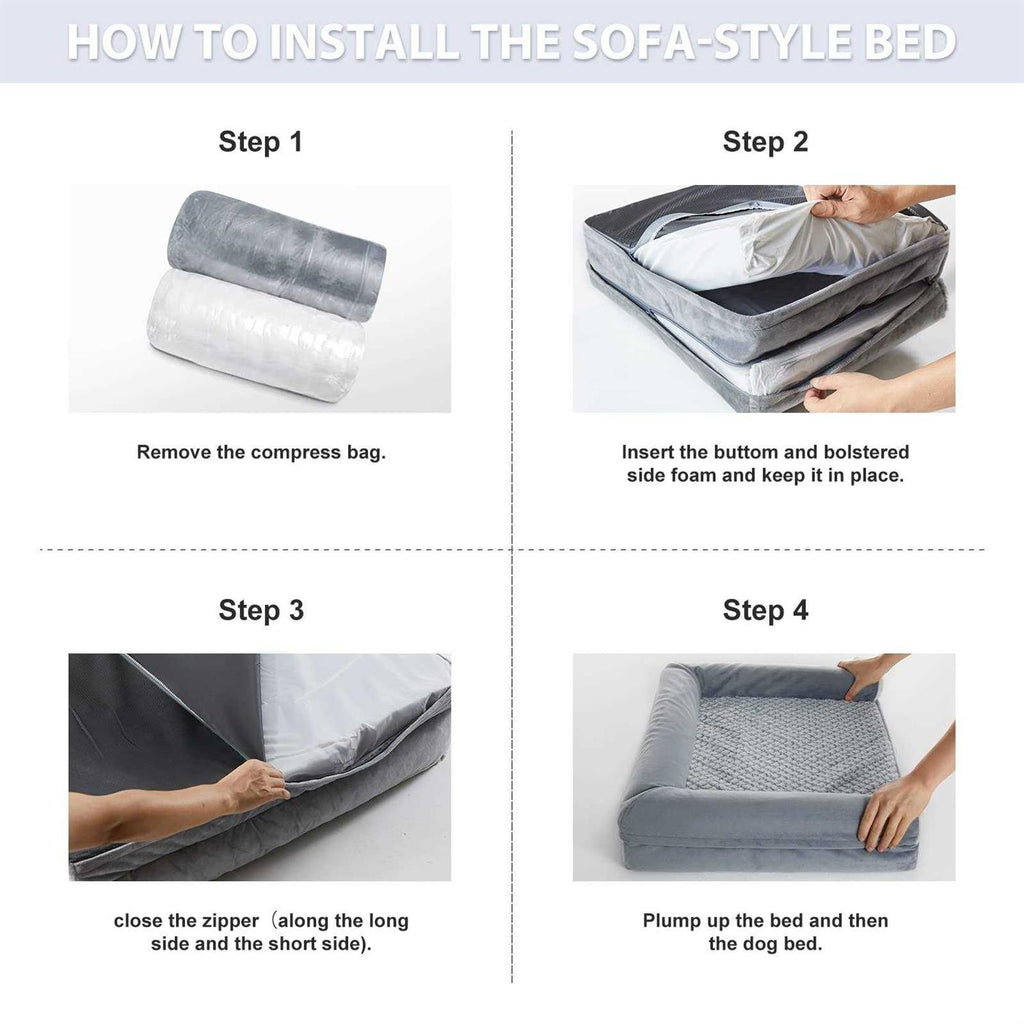 Large Dogs Orthopedic Sofa Dog Bed with Removable Waterproof Cover E217877
