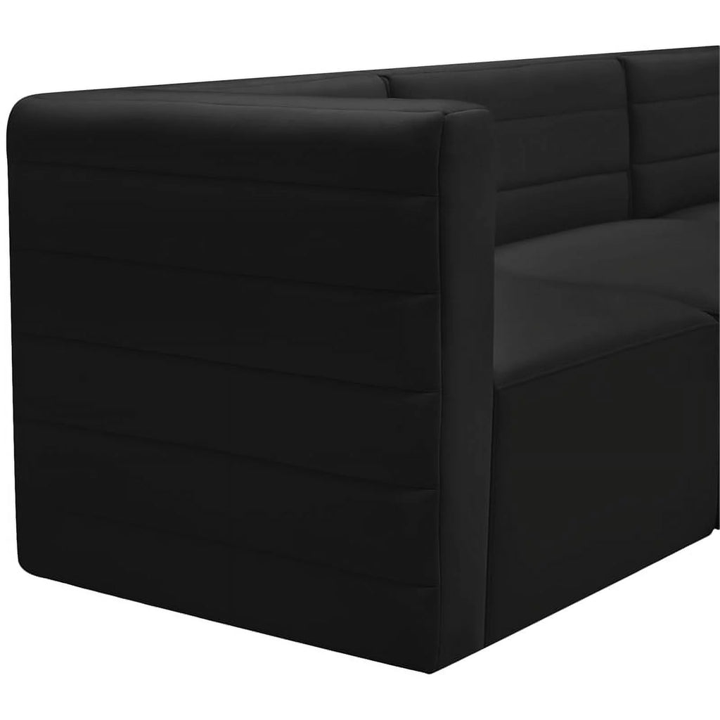 Black Velvet Modular Sectional F878