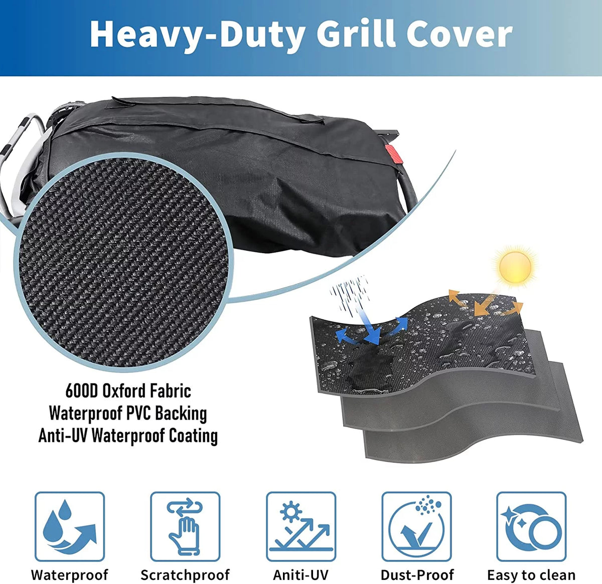 Black 22 inch Charcoal Kettle Grill Cover H64957