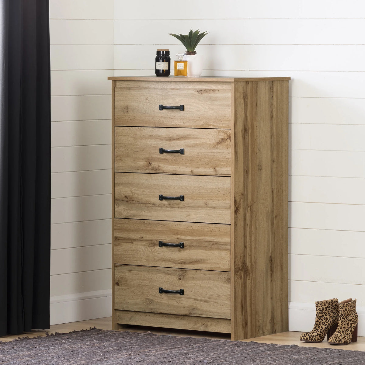 5 Drawer Weathered Oak Dresser H4756
