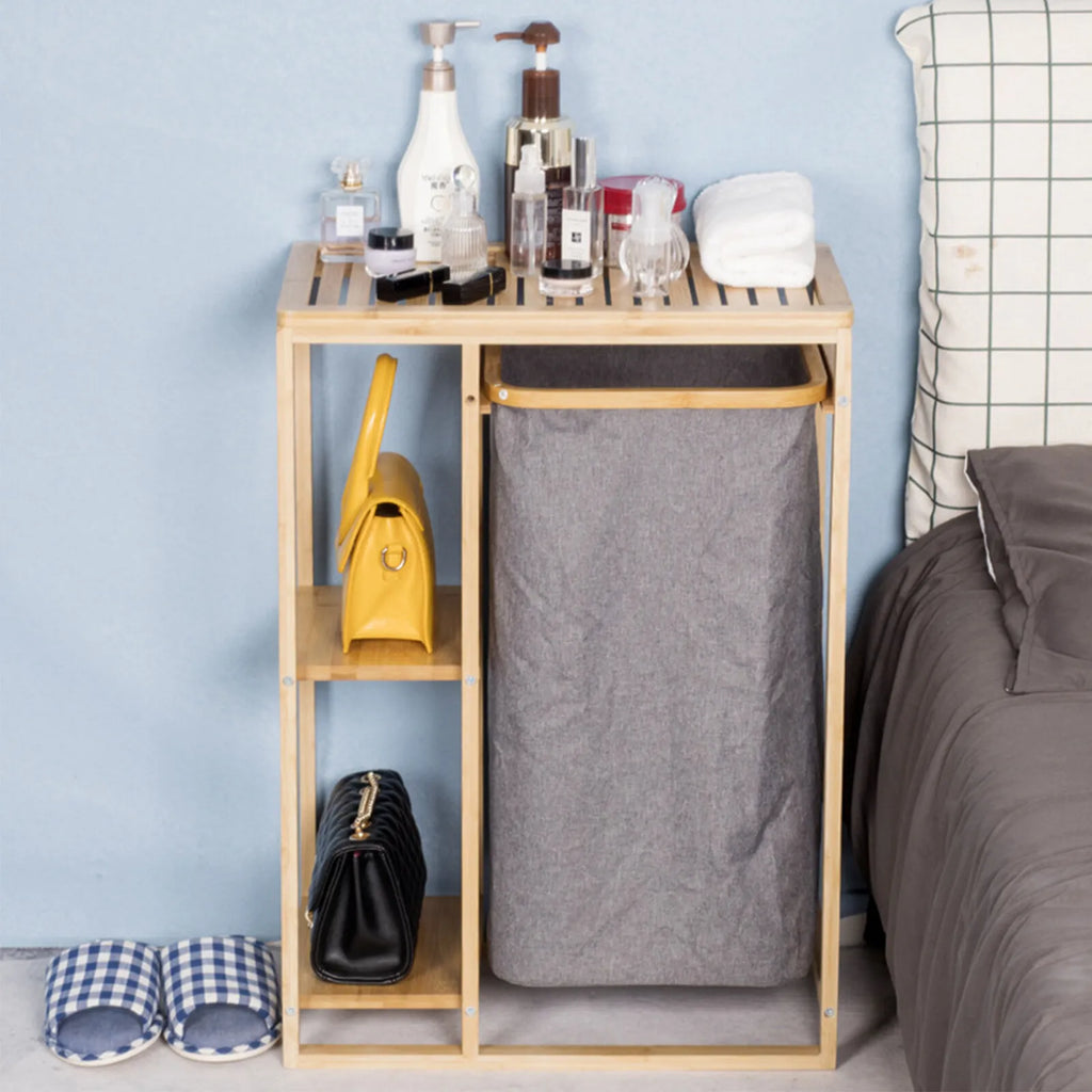 Bamboo Laundry Hamper Storage Rack O31271