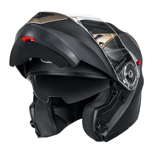 DOT Approved Full Face Motorcycle Helmet with Flip Up Dual Visor K5336