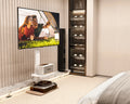 Floor TV Stand for 32-70 Inch Flat or Curved TVs, Height Adjustable, White N752